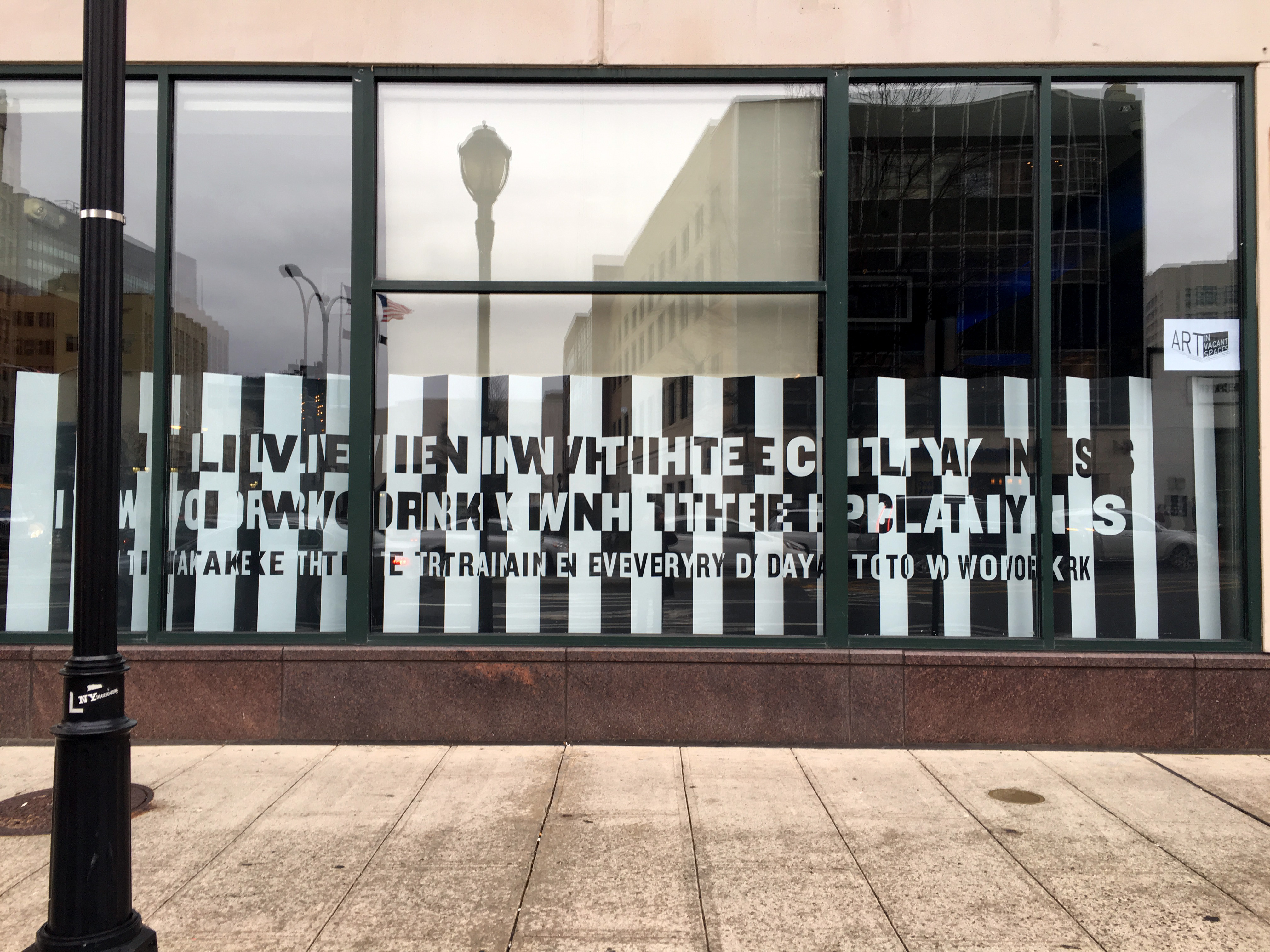 Art in Vacant Spaces by CB, front view